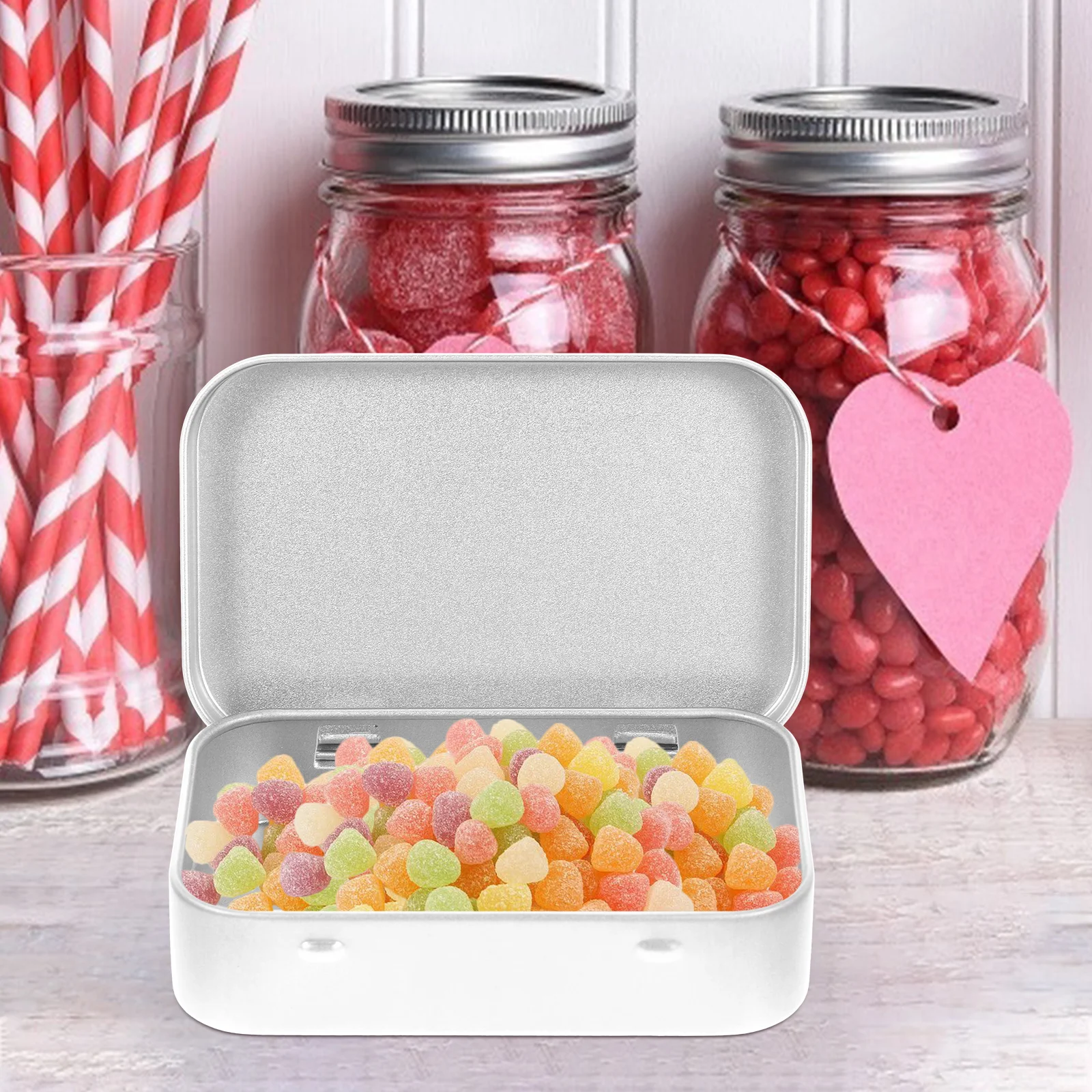 

Food Storage Containers with Lids Flip-type Box Decorative Jar Small Bins Office