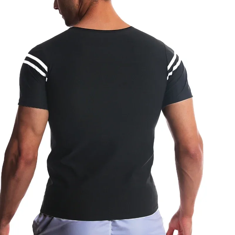 Men Sauna Sweat Shirt Heat Trapping Compression Vest Waist Trainer Gym Workout Shirts Slimming Body Shaper Weight Loss Tank Tops