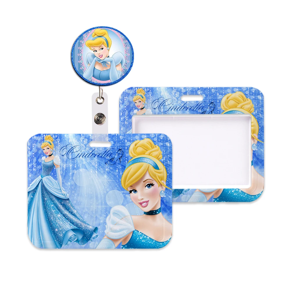 

Disney Cinderella Princess Cartoon Cute Horizontal Card Cover Bus Card Holder Charm Badge Holder Girls Daughter Gift Lanyard