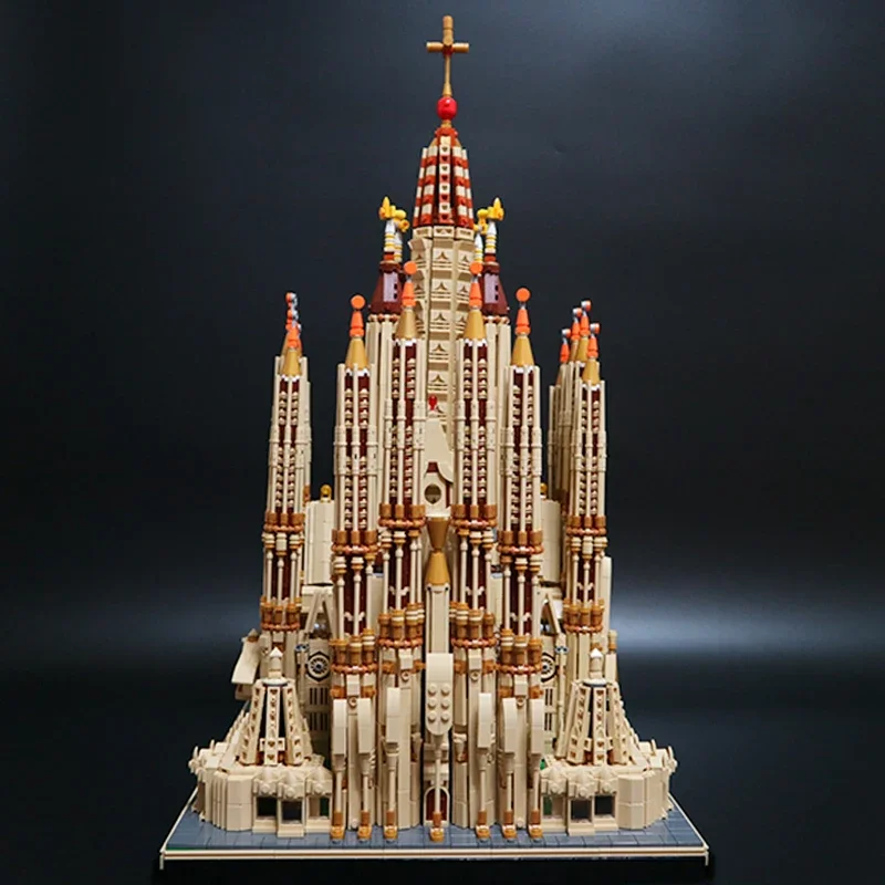 Bloques de construcción Moc para niños, juguetes de bloques modulares de tecnología de la Sagrada Familia, famosa vista de la calle, ensamblaje de juegos DIY