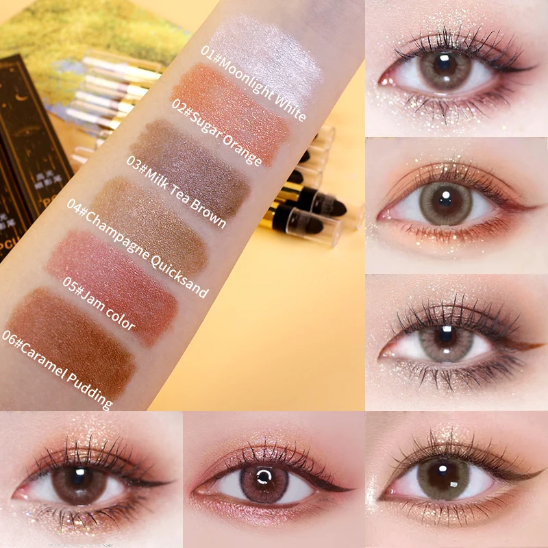 2in1 Double Head HighLight Stick Eyeshadow Stick Silkworm Eye Shadow Pen LongLasting Waterproof Shiny Pigment Eye Makeup Product