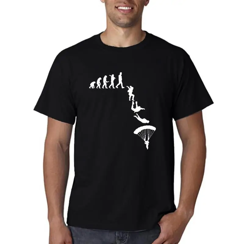 Skydiving Skydiver Paragliding T Shirts Men Harajuku O Neck Black T-shirt