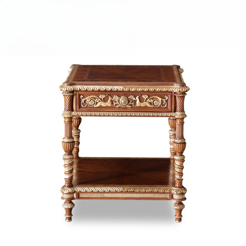 

British style solid wood sofa edge, coffee table corner, phone number, living room sofa cabinet side cabinet