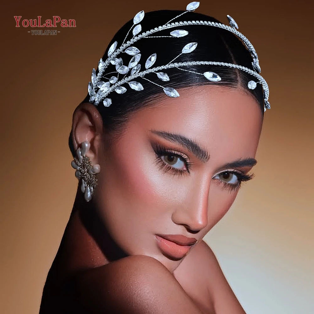 

YouLaPan Elegant Rhinestone Bride Head Hoop Wedding Headwear Silver Color Women Hair Accessories Jewelry Headpieces HP953