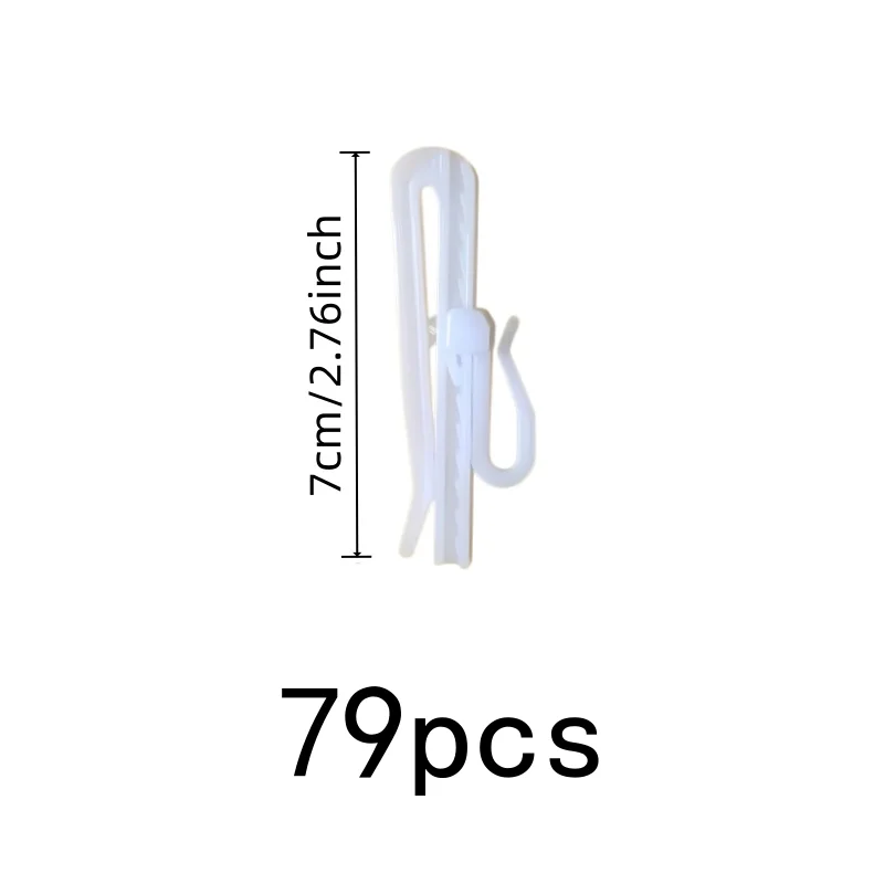 Easy Install Simple Setup 7cm Raise Lower Curtain Clips, 79 pcs, Blinds Installation, Multipurpose, Versatile