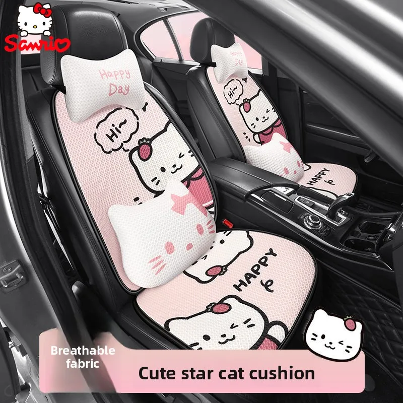 

Sanrio Hello Kitty Car Cushion Four Seasons Universal Cartoon Cute Kitty Car Seat Cushion Breathable Seat Cushion
