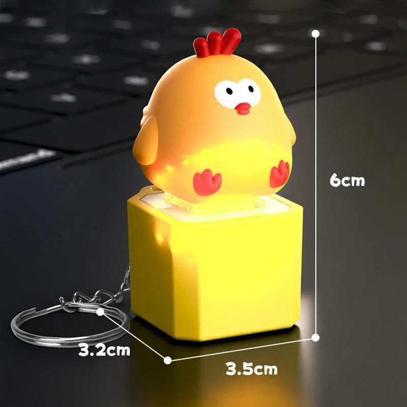 Cartoon Gojo Satoru Pendant With Sound And Light Cute Button Merit Luminous Keychain Office Decompression Toy Bag Keychain