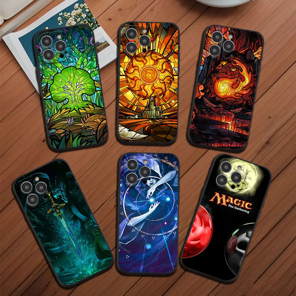 Game M-Magic The G-Gathering Cool M-MTG Phone Case for iPhone 12 11 13 14 15 16 Max Pro Plus Black Soft Silicone shell