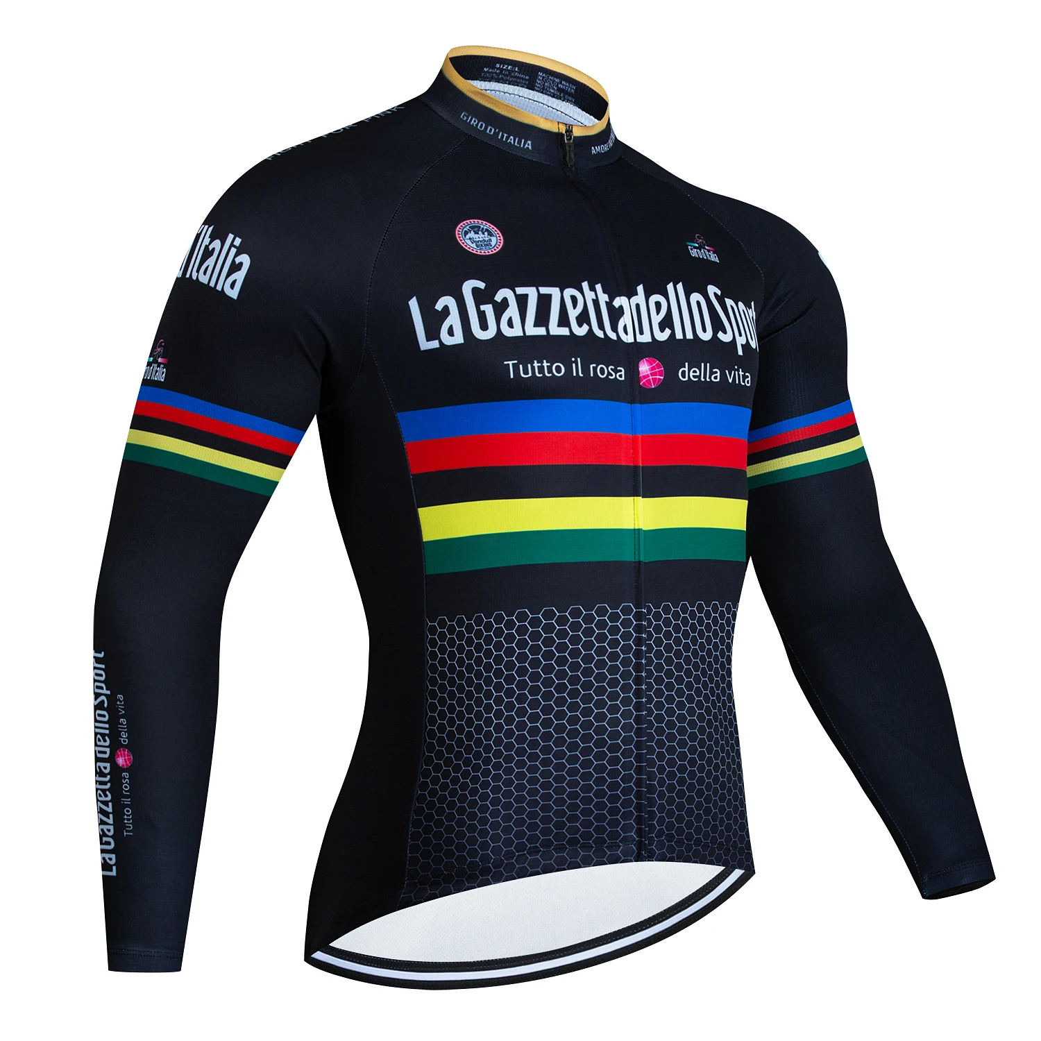 Tour De Italia D'ITALIA-camisetas De ciclismo negras para hombre, camisetas De manga larga para ciclismo de montaña, traje para montar profesional