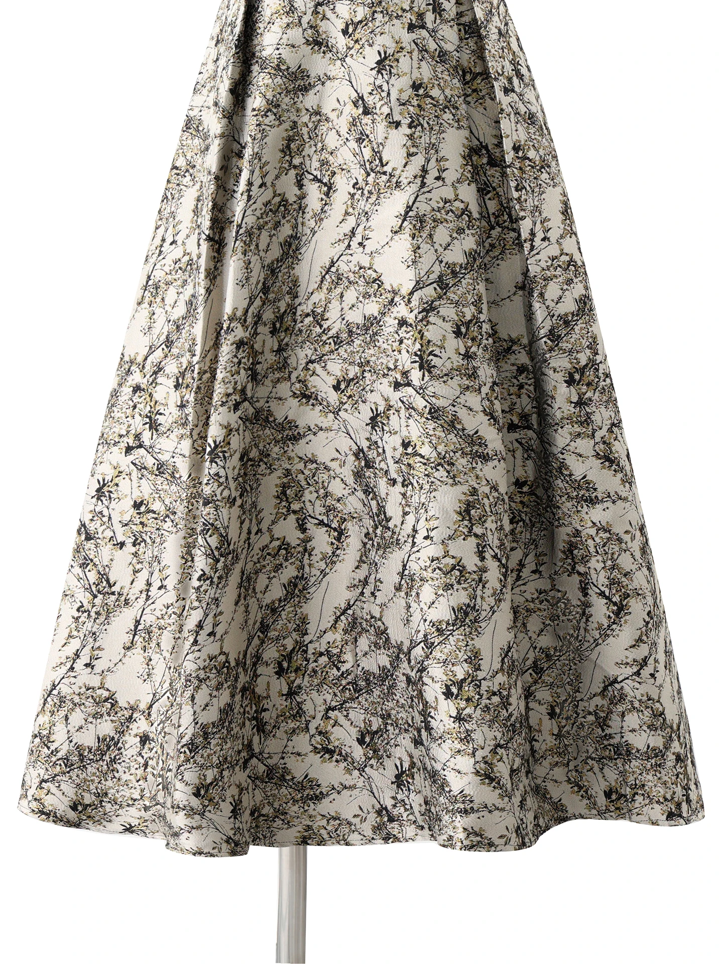 Nowa damska spódnica na wiosnę i jesień, modna, do pracy, haftowana, rozkloszowana, z wysokim stanem i bufiastymi nogawkami.