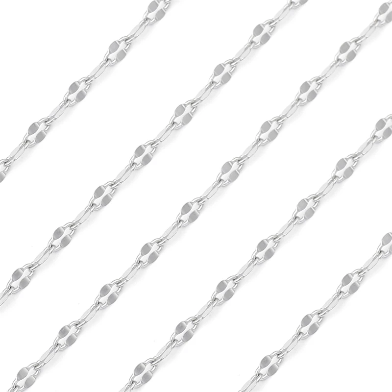 Chaînes en acier inoxydable, 1 mètre, ne se décolore pas, pour la fabrication de bijoux, bricolage, collier, Bracelet, accessoires, chaîne perlée faite à la main