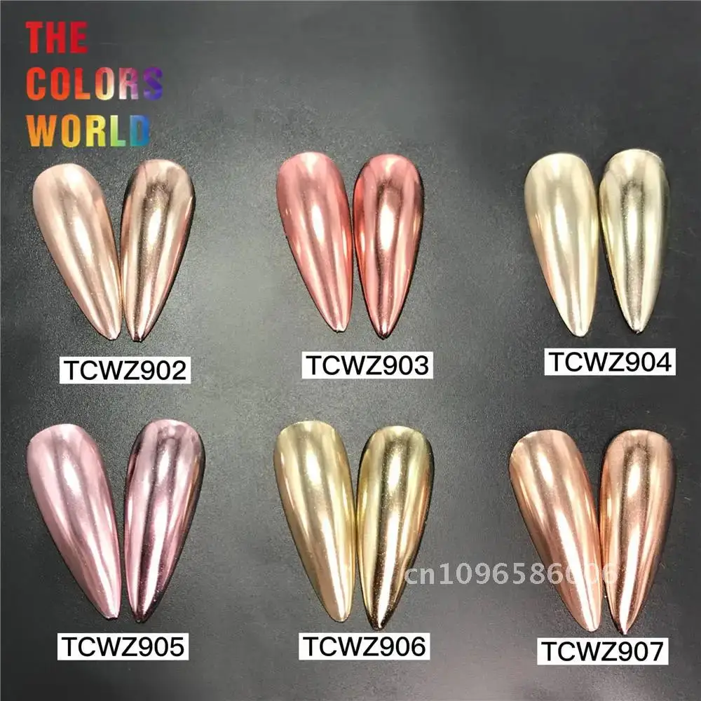 TCT-795 เพิร์ลกระจกเล็บผงที่มีสีสัน UV เจล Auroras เล็บ METALLIC Art Chrome Manicuring ฝุ่นผลตกแต่งเม็ดสี