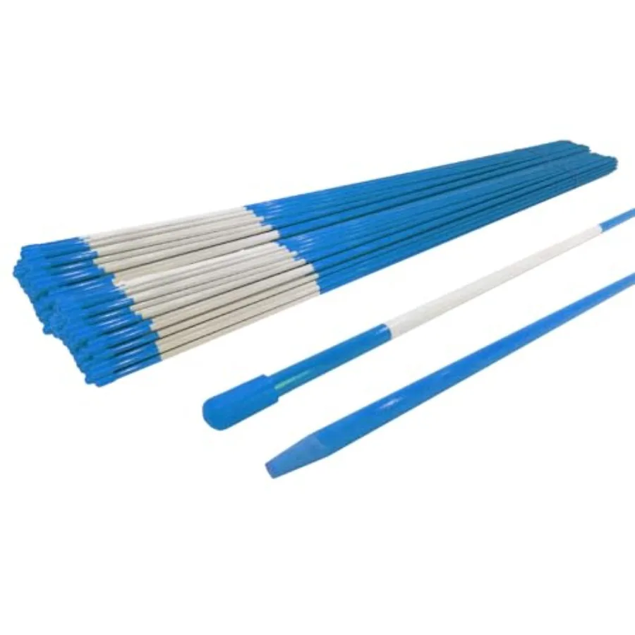 

5/16 Pack of 250 Blue Driveway Markers Snow Stakes Poles with Reflective Tape Cap Tapered End for Snow Plowing Driveways Parkin