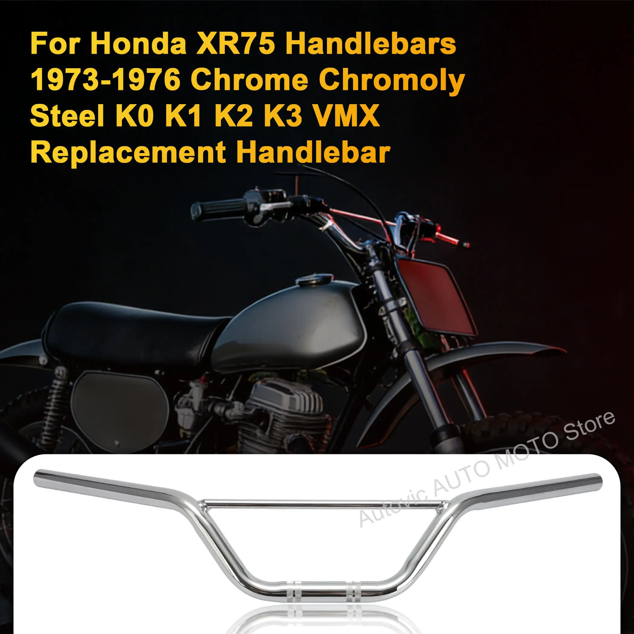 53100-116-000 Manillares Cromados para Motocicleta Honda XR75 XR 75 1973-1976 K0 K1 K2 K3