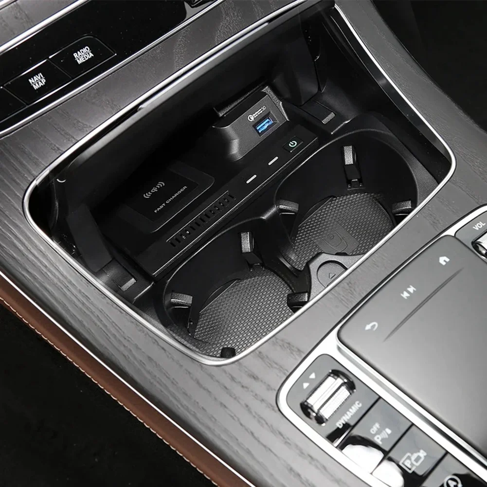 

ABND_Auto Беспроводное зарядное устройство Автомобильная беспроводная зарядная панель предназначена для Mercedes-Benz C-Class GLC Зарядное устройство для мобильного телефона Автомобильная зарядка