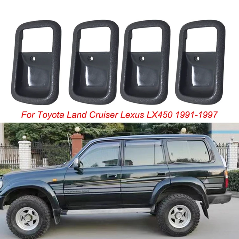 4PCS/ Set Car Interior Inner Door Trim Handle Bezel For Toyota Land Cruiser Lexus LX450 1991-1997 69277-60010-03 69278-60010-03