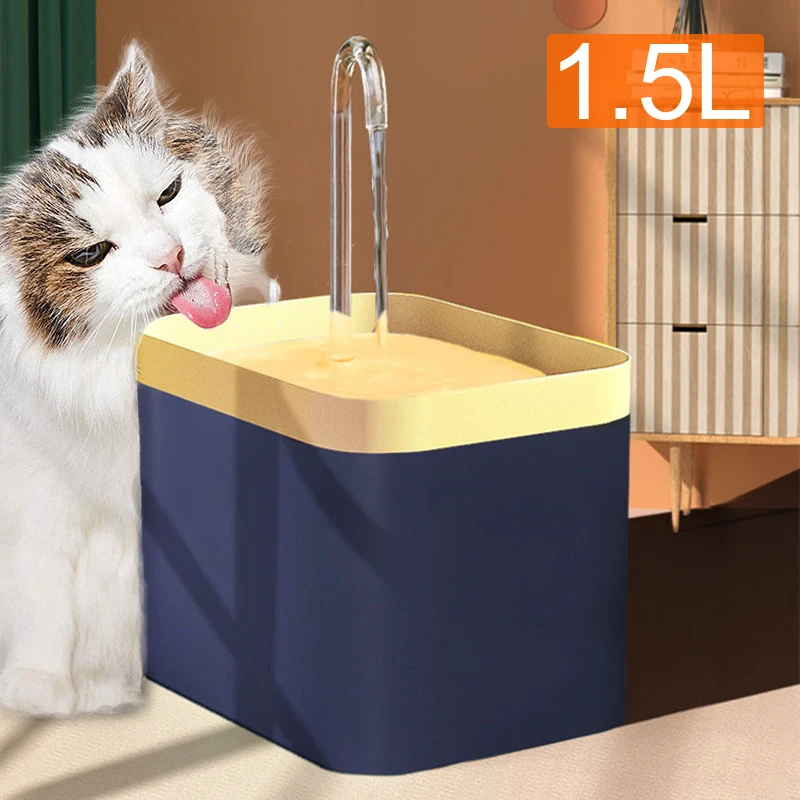 1.5L Automatic Cat Water Fountain Filter USB Electric Mute Puppy Drink Bowl Pet Drinking Dispenser Drinker for Dog Water Filter