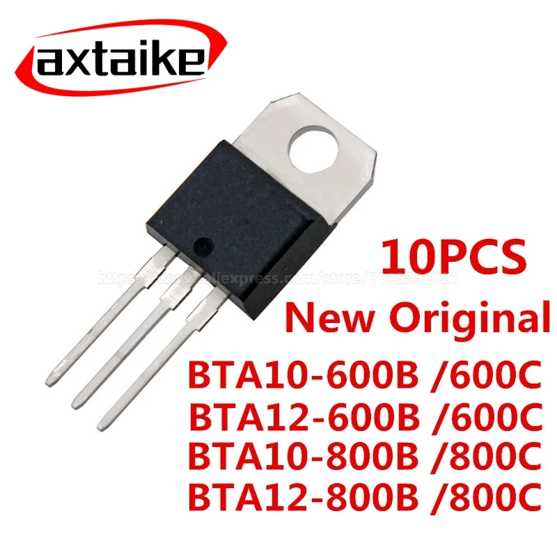 10PCS BTA10 BTA12 600B 600C 800B 800C BTA10-600 BTA12-600 BTA10-800 BTA12-800 TO-220 10A 12A TRIACs DIP IC