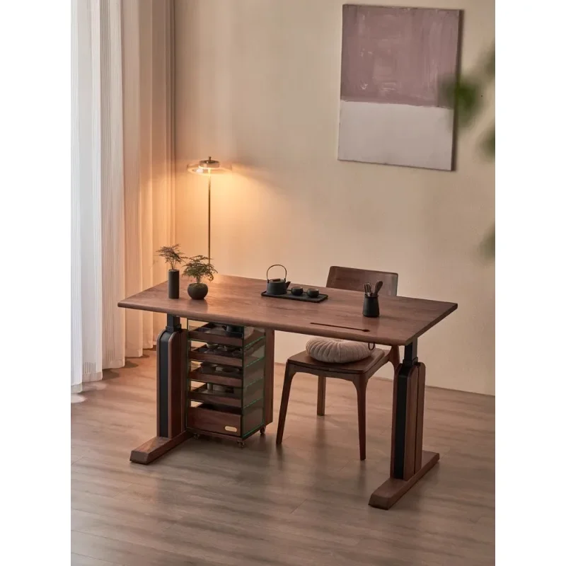 

Solid wood electric lifting Household walnut desk Workbench Computer desk Intelligent lifting
