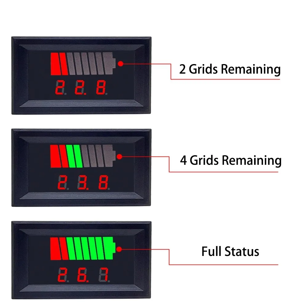 Auto Batterij Laadniveau Indicator 12V 24V 36V 48V 60V 72V Lithium Batterij Capaciteit Meter Tester Display Led Tester Voltmeter