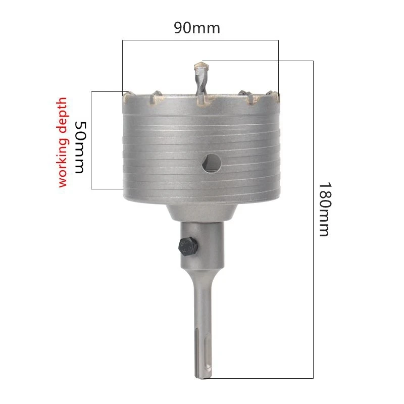 HEDA 90mm foro in lega di carburo di tungsteno per calcestruzzo sega SDS PLUS punta per trapano cava elettrica aria condizionata tubo pietra di cemento