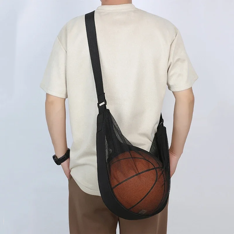 กระเป๋าลูกเดี่ยวพร้อมกระเป๋าซิปถุงตาข่าย Drawstring เก็บกระเป๋าเป้สะพายหลังสุทธิสําหรับพกพาบาสเกตบอลฟุตบอลฟุตบอลวอลเลย์บอล