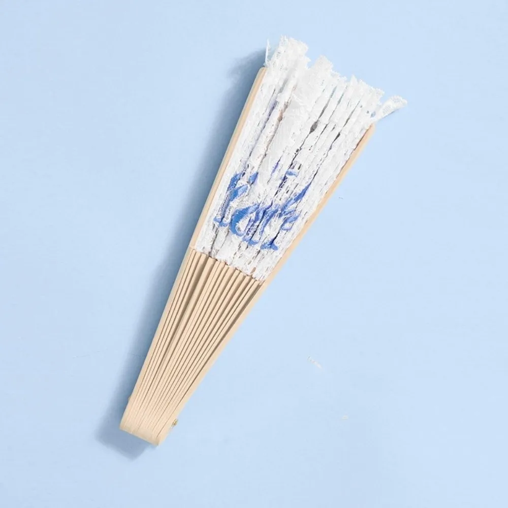 Lightweight Exquisite Lace Bridal Fan Handheld Elegant Portable Folding Fan Retro Hand Fan Photo Prop