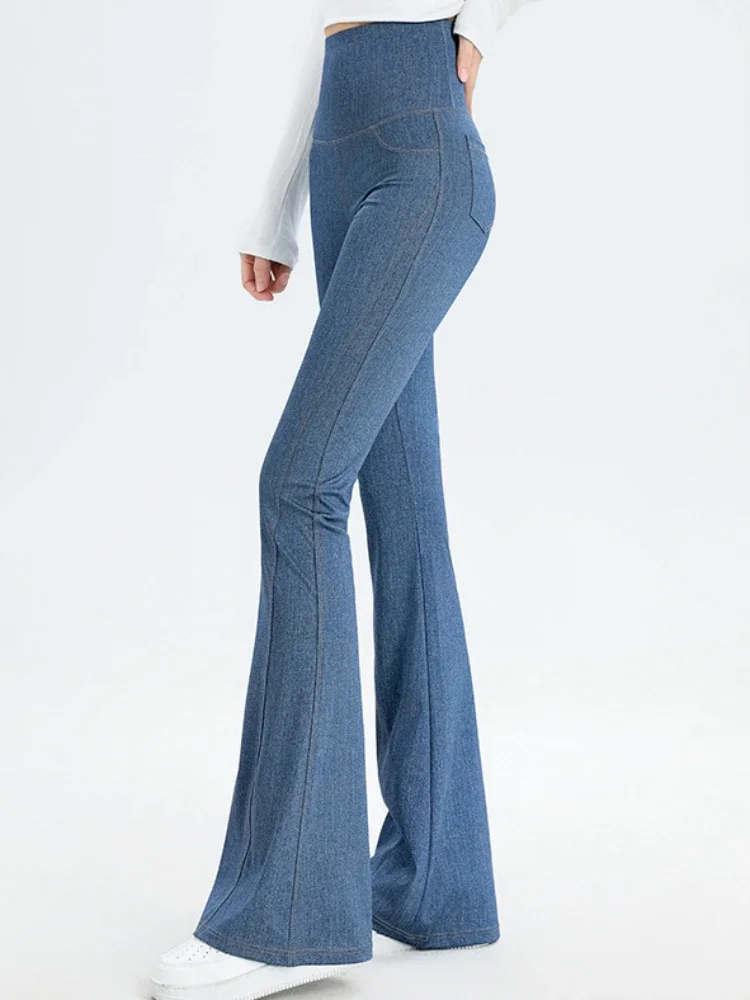 Pantalon Barbie en Denim pour Femme, Vêtement Légèrement Taille Haute, Slim, Lifting des Hanches, de dehors, Couleur Unie, Nouvelle Collection Printemps et Automne 2024