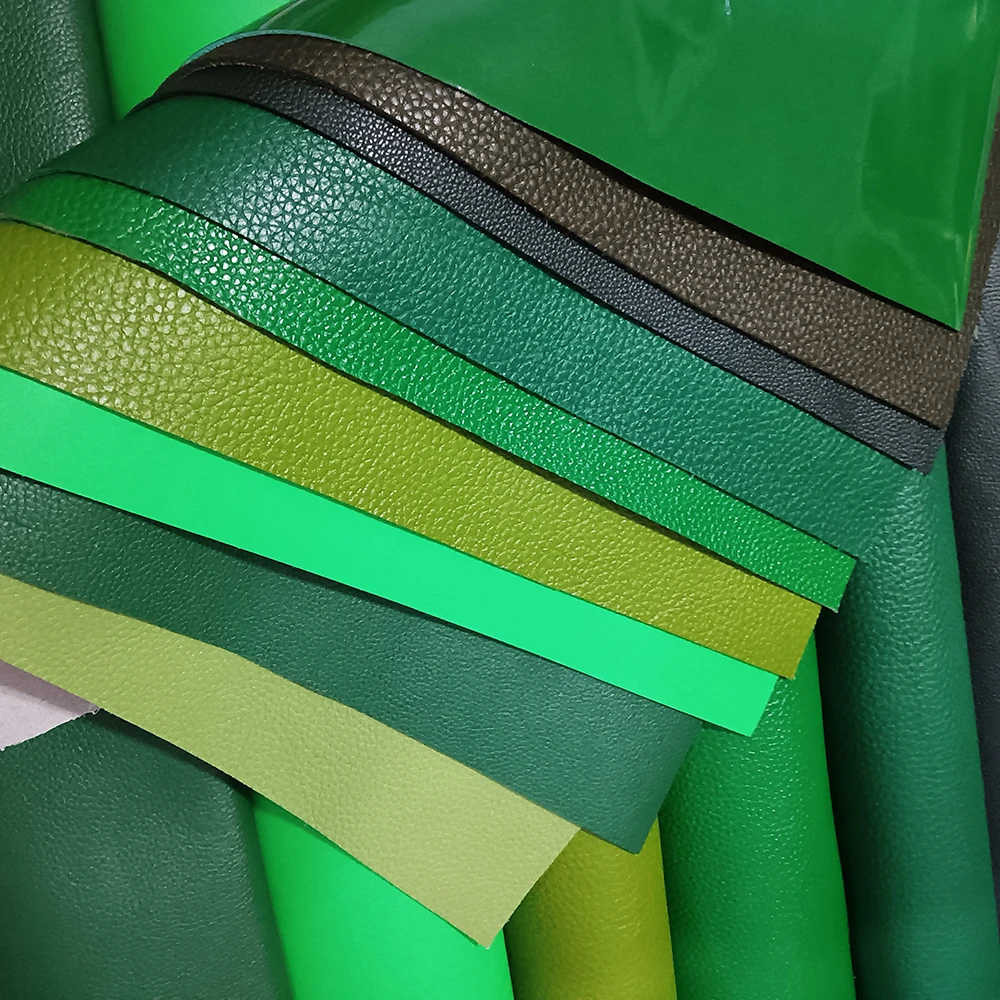 Leather craft-Green Cowhide Leather Top Layer, Lychee Leather Fabric, DIY Manual Cut, Sewing Accessories, Green Series