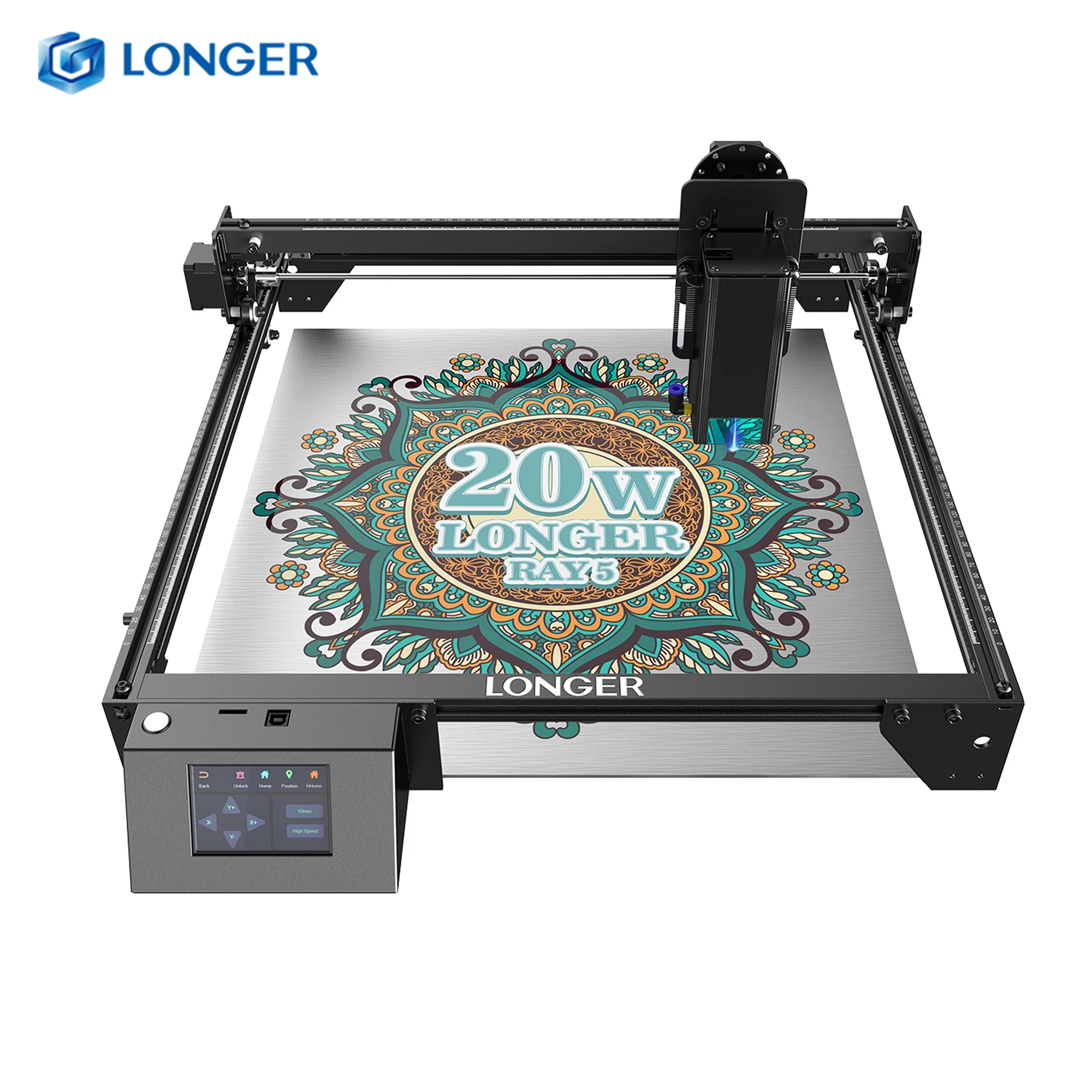 LONGER Ray5 5W / 10W / 20W Laser Engraver Engraving Cutting Machine Quick Focus Wifi Control 3.5inch Touch Screen