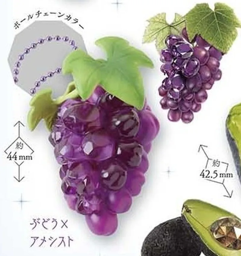 Em estoque stasto organismo x pedra preciosa seção de alimentos abacate verde soja uva pingente charme figura de ação presente