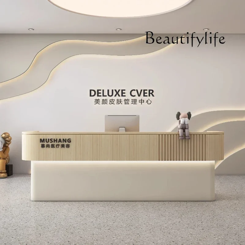A X Beauty Salon Desks Simple Modern Work Desk High Quality Design Reception Desks Cash Register Industrial Schreibtisch Furnitu
