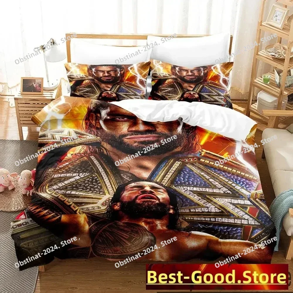 

3D Print Wrestler Roman Reigns Bedding Set Boys Girls Twin Queen King Size Duvet Cover Pillowcase Bed boys Adult