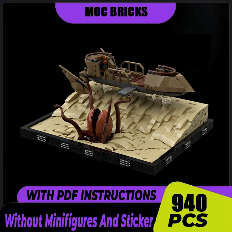 Popular Star Movie Model Moc Building Blocks Desert Skiff Diorama Technology Brick DIY Assembly Construction Toy Gifts