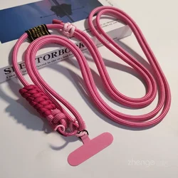 Crossbody Style Woven Adjustable Hanging Rope Simple Neck Hanging Back Rope Strap Clip Type Anti Loss Phone Lanyard Phone Charm