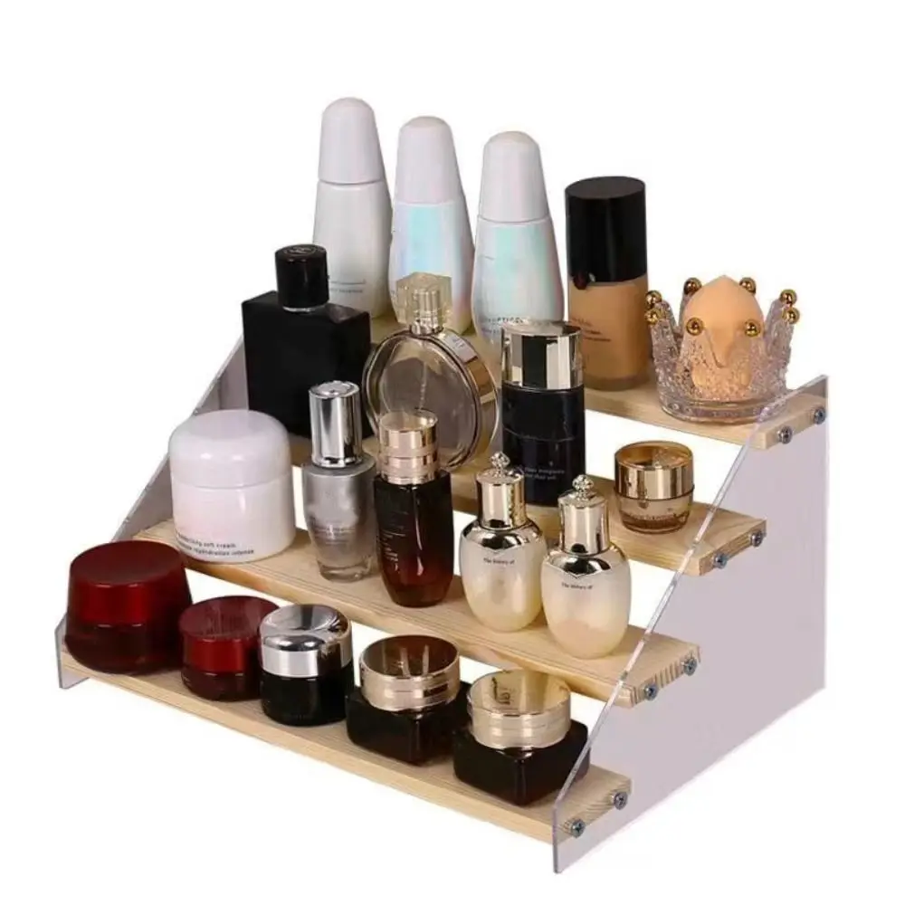 

2/3/4/5Layer Acrylic Storage Display Rack Transparent Ladder Type Cosmetic Storage Holders Large Capacity