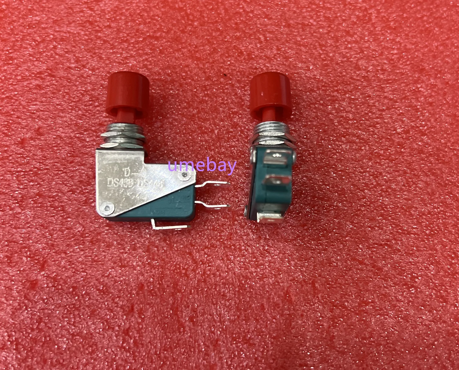 10PCS /  DS438-448 Red/Green Hat Self Reset Inching Button Microswitch Opening 12mm Foot Width 4.8 6.3