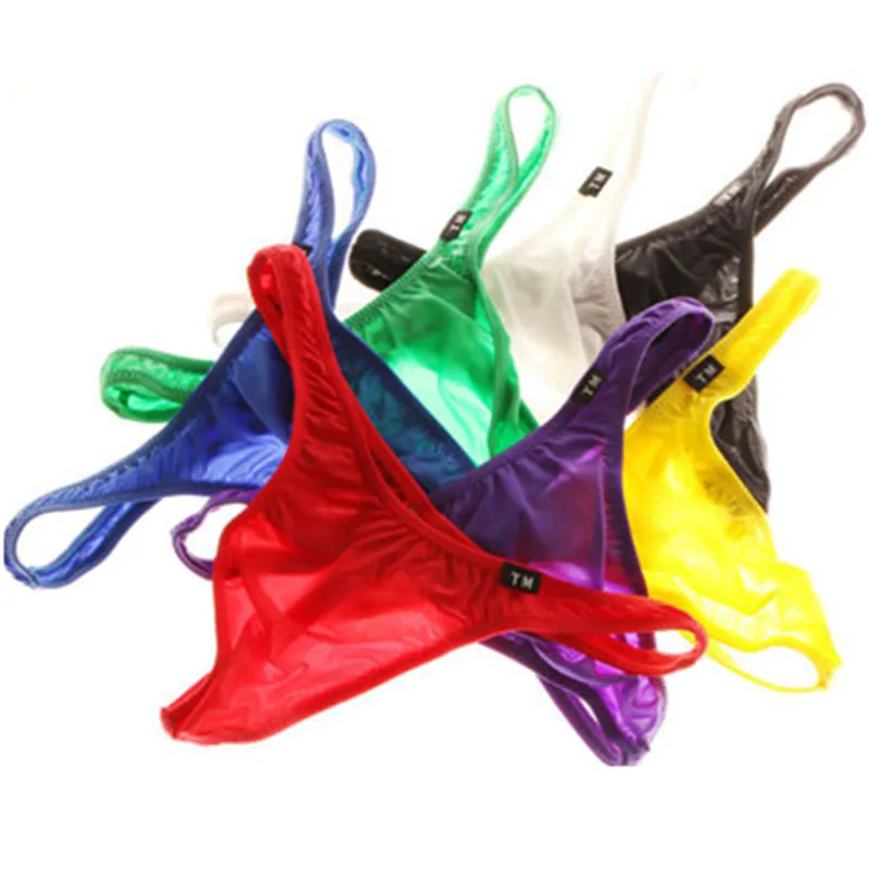 Men's Nylon Sheer G-String Thong Low Waist Breathable Sexy Protective Pouch Underwear