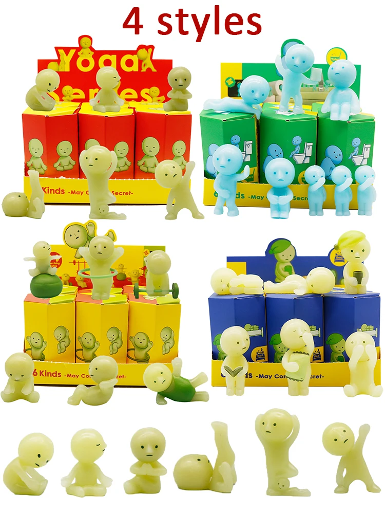 SMISKI Blind Box Neue Heiße Niedliche Mini-Figur Mehrere Serien Nachtleuchtende Puppe Schreibtisch-Deko Überraschungsspielzeug Geschenk