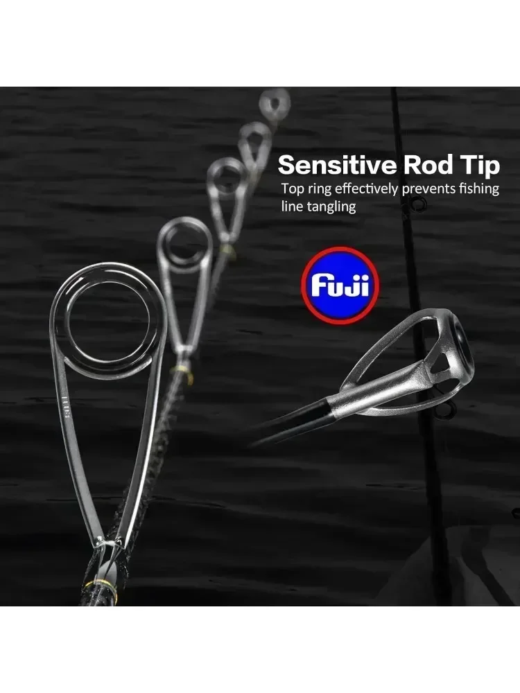 Imagem -06 - Goture-vara de Pesca Barco de Água Salgada Vara de Pesca Jigging Lento Fundição Japão Fuji Ring 1.83m 1.98m ml m mh Poder