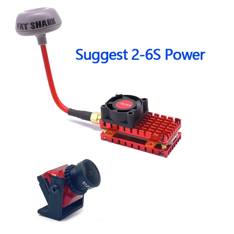 Más de 20Km de alcance 5,8G 2W FPV transmisor inalámbrico micrófono incorporado y cámara fpv CMOS 1200TVL de 2,1mm para Dron RC