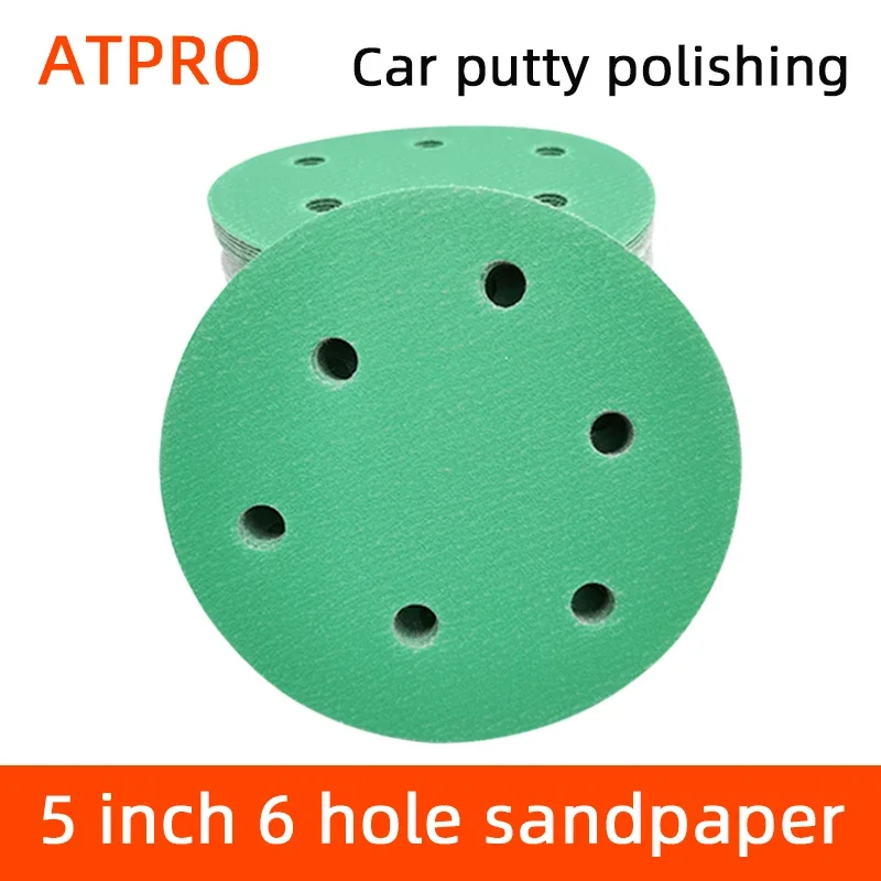 

Sanding Disc Hook and loop 5 Inch 125mm 6-hole Paint Putty Grinding Round Pneumatic Sander Flocking Putty Polishing Abrasive