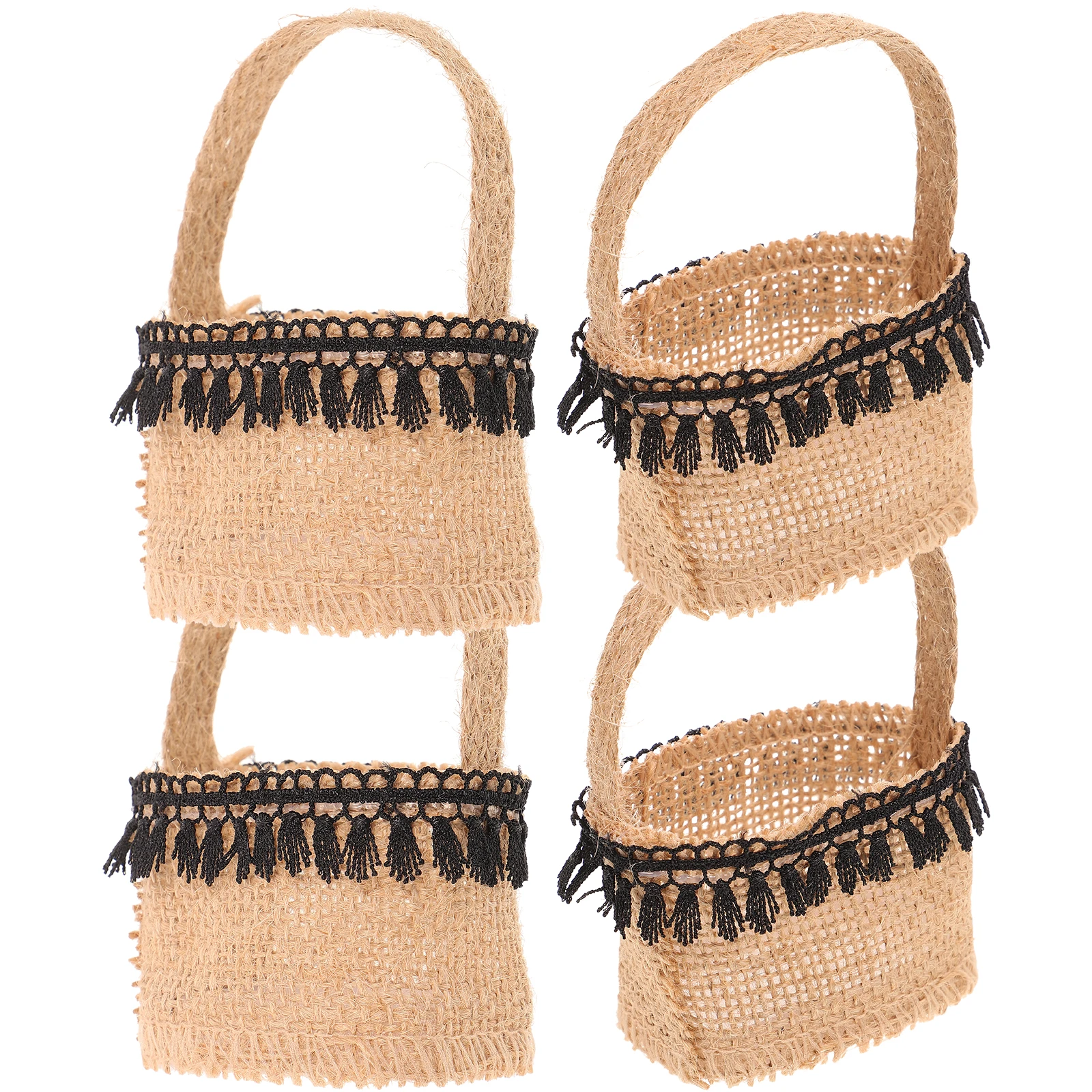 

4 Pcs Wedding Ceremony Party Favor Burlap Candy Bag Goodie Bags Girl Toy Bulk Miss Basket