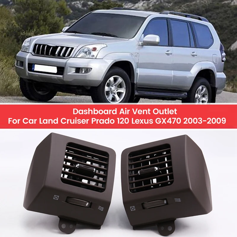 4Pcs Brown Left+Right+Middle Dashboard Air Vent Outlet For Toyota Land Cruiser Prado 120 Lexus GX470 03-09