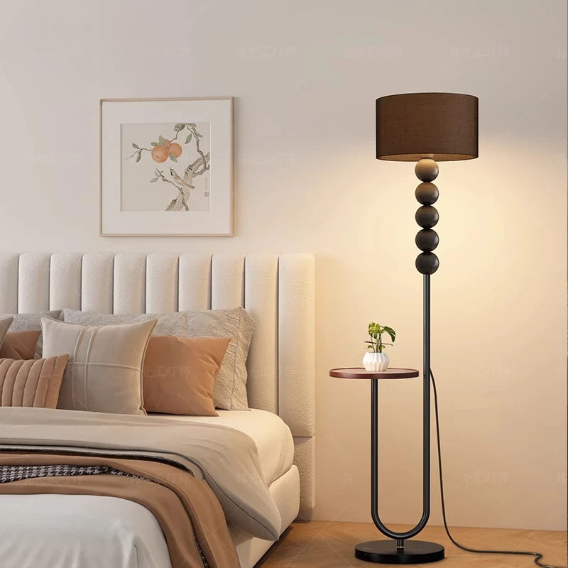 

Floor lamp 2024 new living room sofa retro atmosphere lamp bedroom storage bedside table lamp integrated