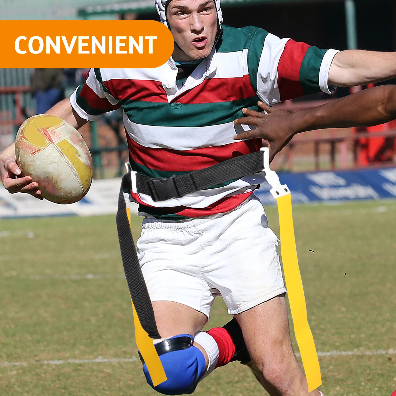Cinturón con bandera de fútbol, cinturón ajustable con bandera de Rugby para deportes al aire libre, equipo de entrenamiento, suministros de fútbol