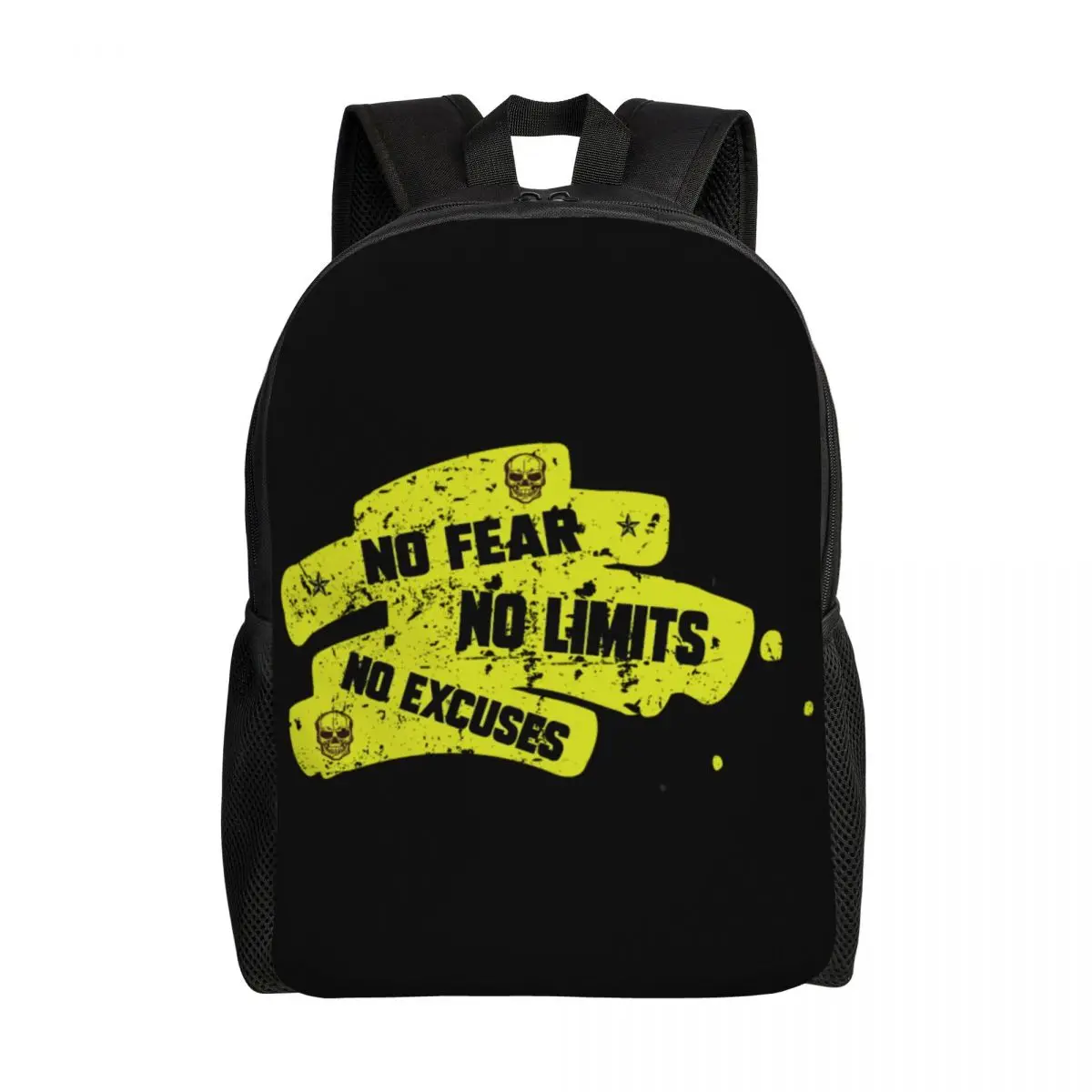 No Fear No Limits No Excuses Backpack for Women Men Water Resistant School College Bag Print Bookbag