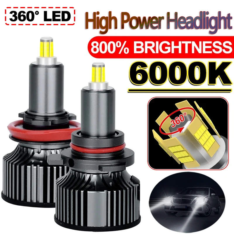 

6000K 80W High Power 3D 360 Светодиодные фары Противотуманные фары H7 H11 H3 H1 9005 H8 HB4 9006 H9 9012 9005 Led Canbus Turbo Автомобильная белая лампа