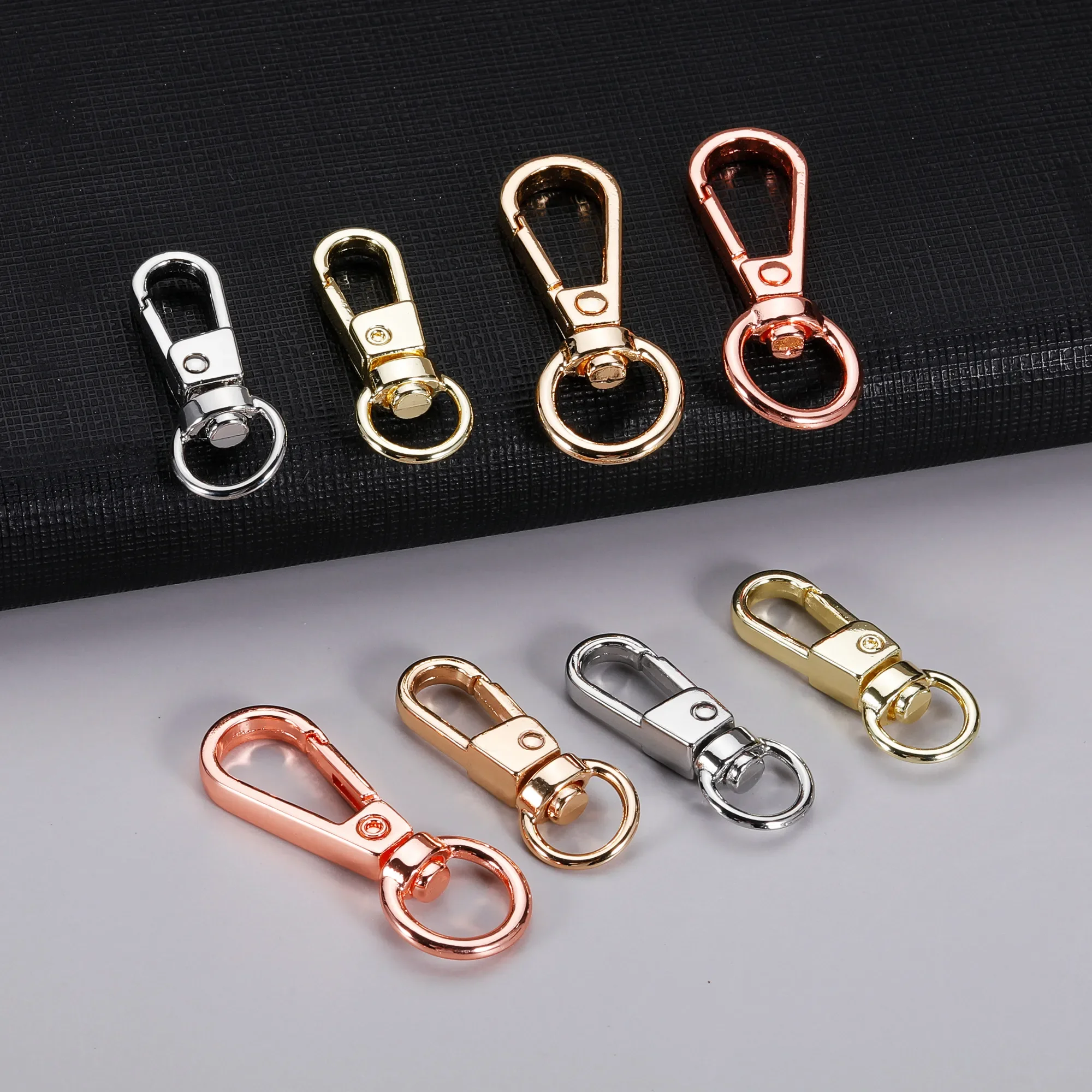 5 pezzi in metallo girevole O-ring Eye Snap Hook Trigger fermagli clip per borsa artigianale in pelle cinturino cintura fettuccia portachiavi taglia