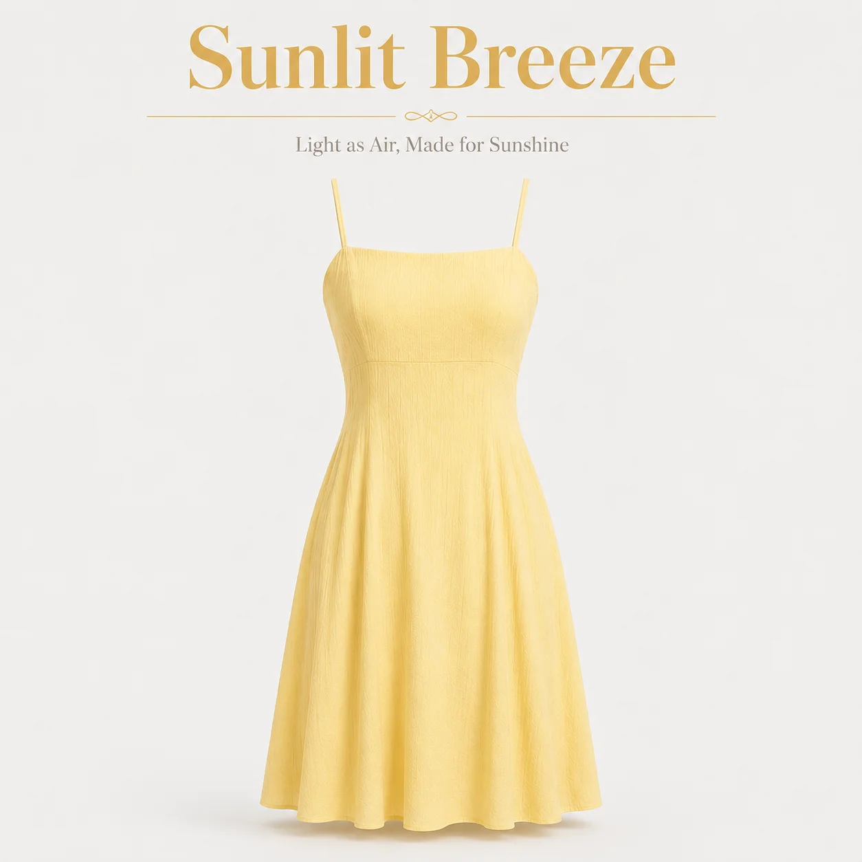 Women's Spaghetti Strap Square Neck Midi Dress Structured Corset Waist Flowy Pleated Skirt for Casual Occasions